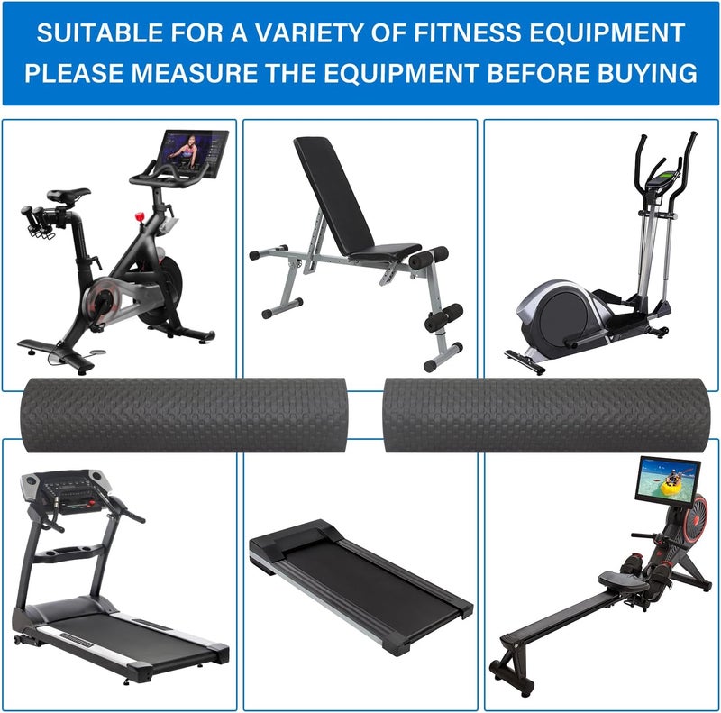 SLIPEXSAFE 2PCS Fitness Equipment Mats and Floor Protector, Non-Slip Mat Rowing, Rowing Machine Bike Mat for Carpet & Hardwood Floors, Exercise Bike Mats (Two Pieces:36 * 12 inch) - Image 3